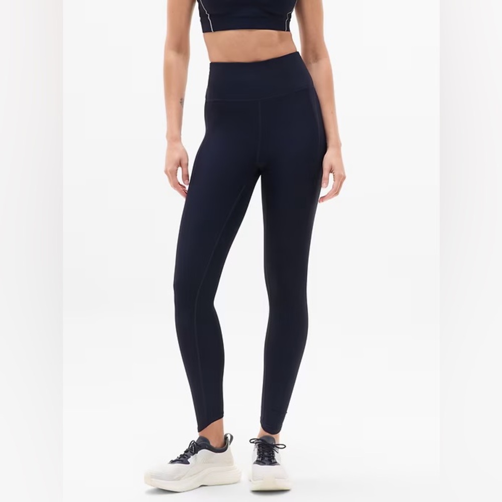 Athleta PaceSetter 7/8 Navy High-Waisted Leggings